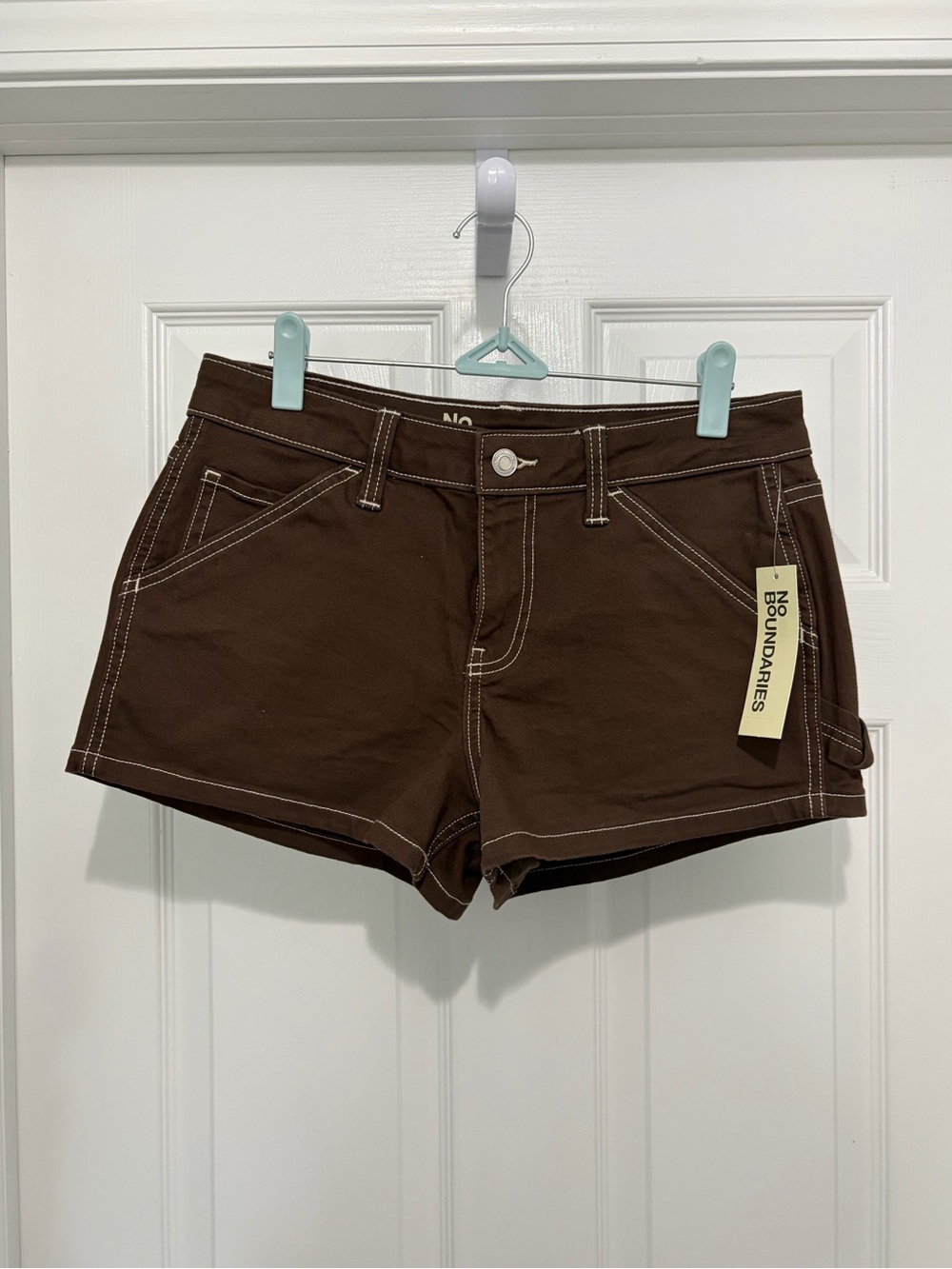 No Boundaries Brown Denim-Style Shorts NWT - Women's